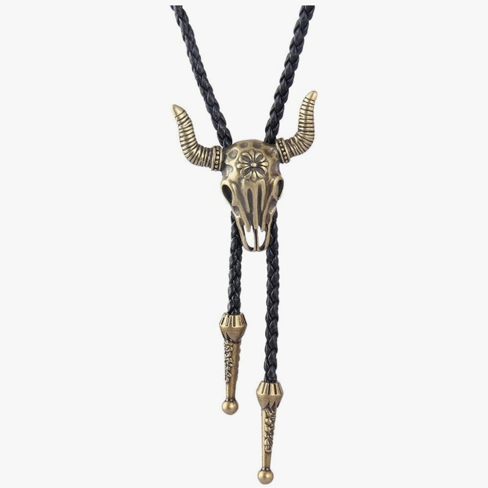 Western Bull Skull Bolo Tie‎